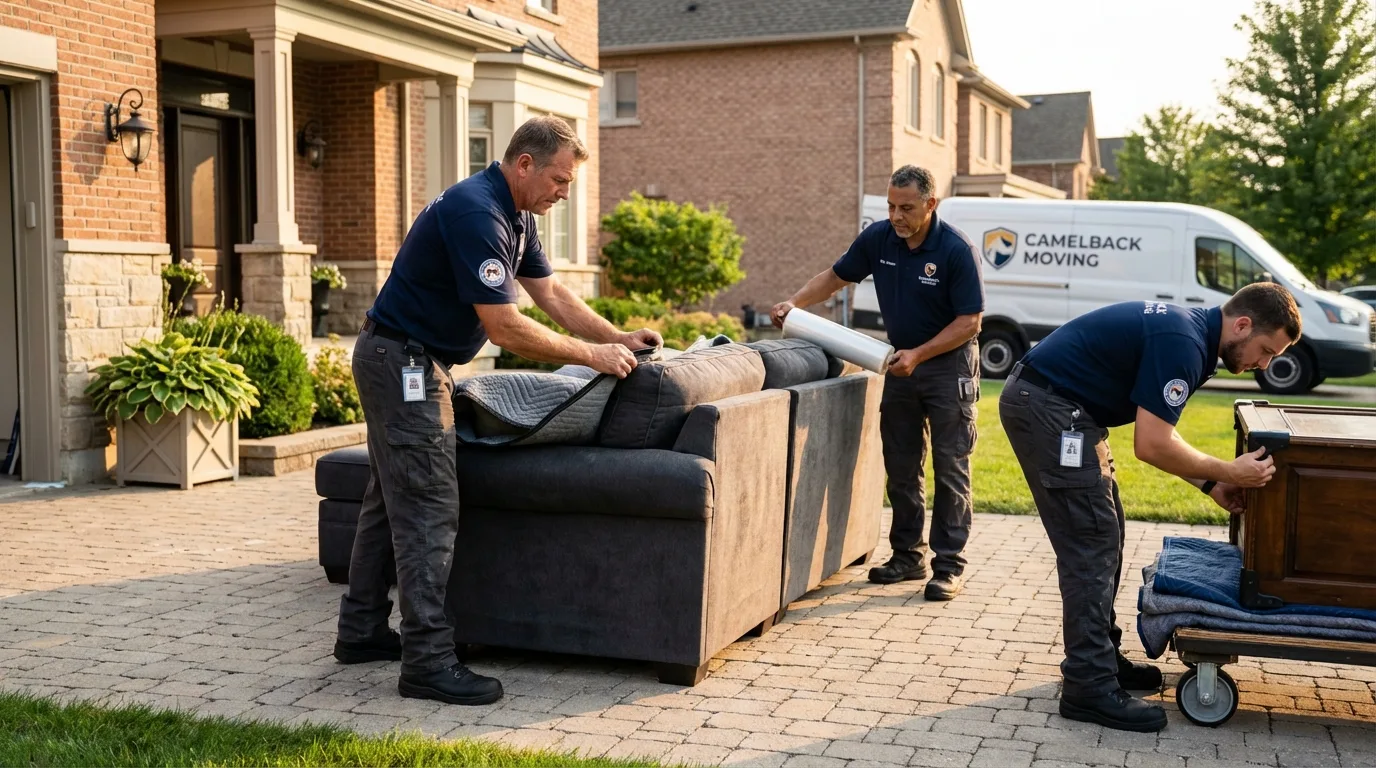 Large estate moving crew wrapping furniture in Cold Spring, MN